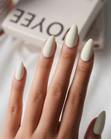 Milky White Press On Nails – Handmade Solid Color – Matte or Glossy – 6 Shades Ivory press on nails, handmade custom nails by Joyeenails