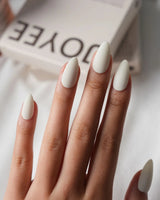 Milky White Press On Nails – Handmade Solid Color – Matte or Glossy – 6 Shades Cream press on nails, handmade custom nails by Joyeenails