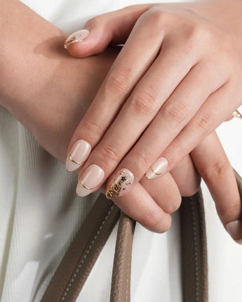 Glow as you nails — Luxury Champagne Gold Christmas, by Joyee Nails