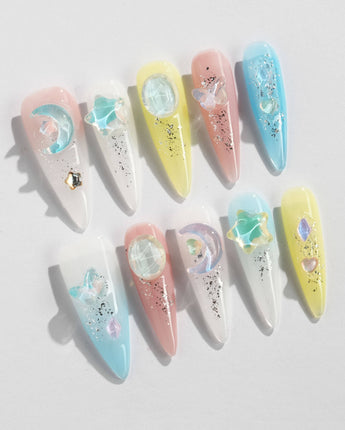 Moon Magic - Joyeenails - AN038 - XS / Long Stiletto