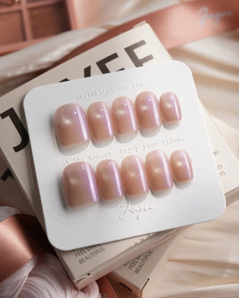Moonstone Extra Short Square press on nails, handmade custom nails by Joyeenails