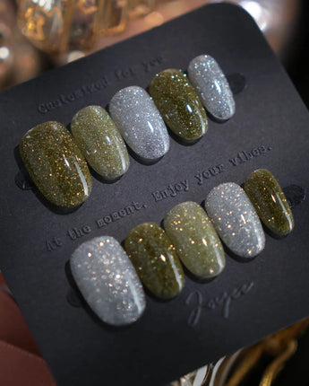Moss Code nails — Vintage Olive Green & by Joyee Nails