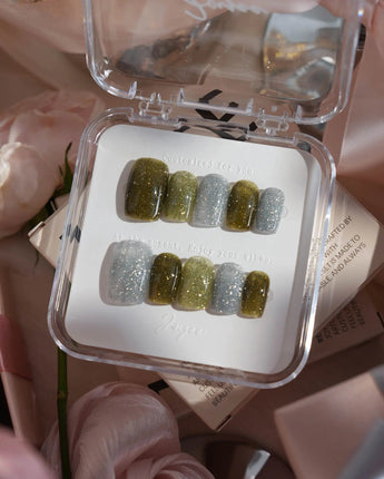 Moss Code nails — Vintage Olive Green & by Joyee Nails