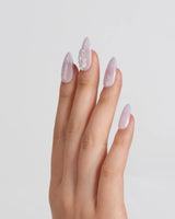 Moth Orchid nails in extra short oval — Dreamy Light Lavender Gradient,