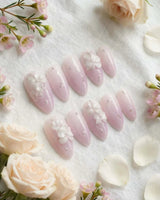 Moth Orchid press-on nails — Dreamy Light Lavender Gradient,