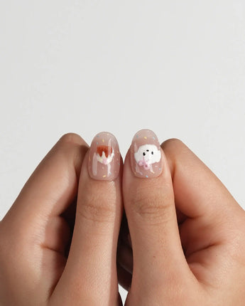 My Puppy press-on nails in extra short oval shape — Puppy cute nails