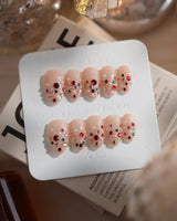 Neon Nights nails in extra short almond — Icy Nude Pink &