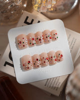 Neon Nights nails in extra short square — Icy Nude Pink &