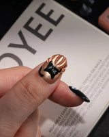Nevermore handmade press-on nails in short almond shape by Joyee Nails