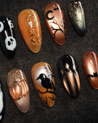 Nevermore press-on nails by Joyee Nails