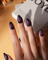 Nightshade press on nails in deep glossy aubergine purple that reads almost black - image 3