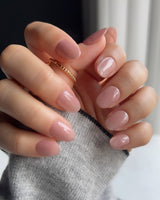 Nude Blush cat-eye press-on nails — blush pink cat eye nails handmade nail art by Joyee Nails