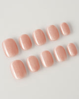 Nude Blush cat-eye press-on nails — blush pink cat eye nails handmade nail art by Joyee Nails