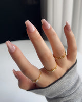 Nude Blush cat-eye press-on nails — blush pink cat eye nails handmade nail art by Joyee Nails