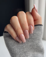 Nude Blush cat-eye press-on nails — blush pink cat eye nails handmade nail art by Joyee Nails