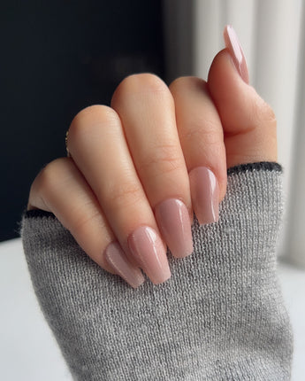 Nude Blush cat-eye press-on nails — blush pink cat eye nails handmade nail art by Joyee Nails