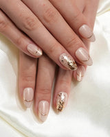 Glow as you nails — Luxury Champagne Gold Christmas, by Joyee Nails