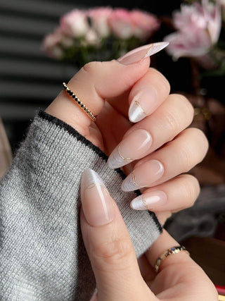 Nude French Tip Nails - Your Glow press-on nails by Joyee Nails