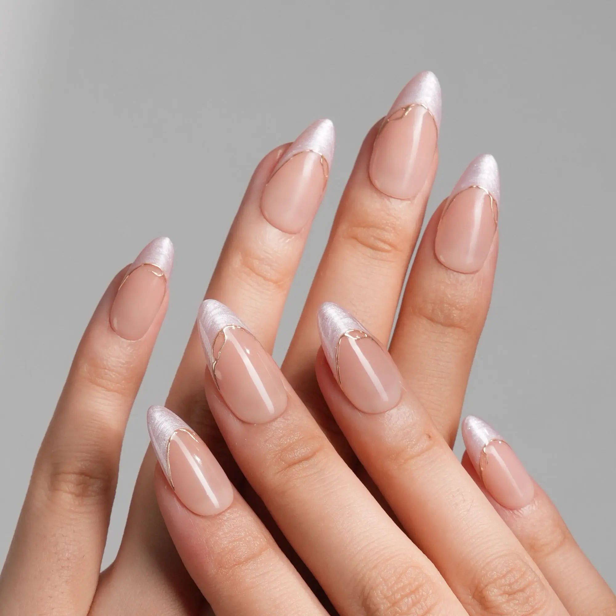 Nude French Tip Nails - Your Glow — Nude Cat Eye | Joyee Nails
