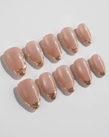 Nude Spark press-on nails — Premium Champagne Cat Eye,
