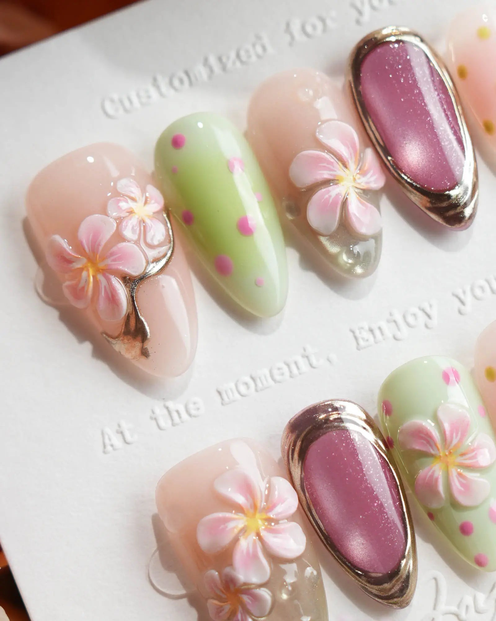 Oleander — Pretty Poison — 3D florale Press-On-Nägel