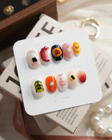 Omakase Extra Short Oval press on nails, handmade custom nails by Joyeenails