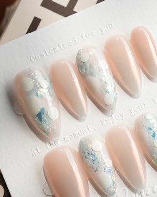 Opal Moon press-on nails by Joyee Nails