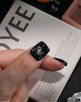 Party Spirits handmade press-on nails in extra short square shape by Joyee Nails