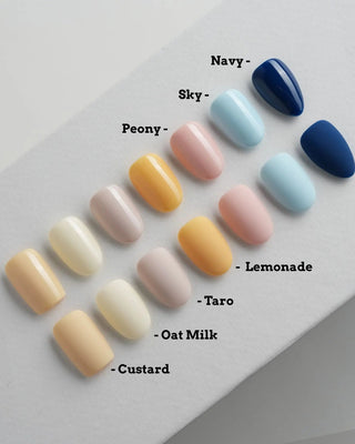 Pastel Press On Nails – Handmade Butter Yellow, Lilac & Blue – Matte or Glossy – 7 Colors press-on nails by Joyee Nails