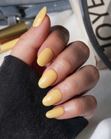 Pastel Press On Nails – Handmade Butter Yellow, Lilac & Blue – Matte or Glossy – 7 Colors Lemonade press on nails, handmade custom nails by Joyeenails