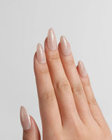 Peach Glaze press-on nails — Icy Nude-to-Deep-Pink Ombre Gradient,