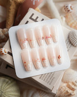 Petal Press Long Coffin press on nails, handmade custom nails by Joyeenails