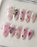 Pink Bows - Joyeenails - XM028