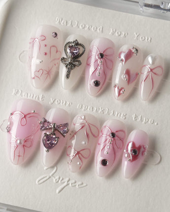 Pink Bows - Joyeenails - XM028