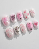 Pink Bows - Joyeenails - XM028 - XS / Short Oval