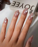 Pink Cat Eye Press On Nails – Handmade Magnetic Velvet – 6 Nude to Rose Shades press on nails, handmade custom nails by Joyeenails