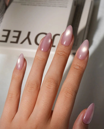 Pink Cat Eye Press On Nails – Handmade Magnetic Velvet – 6 Nude to Rose Shades press on nails, handmade custom nails by Joyeenails