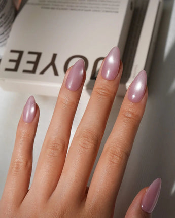 Pink Cat Eye Press On Nails – Handmade Magnetic Velvet – 6 Nude to Rose Shades press on nails, handmade custom nails by Joyeenails