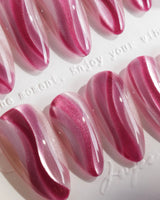 Pink Ribbons press-on nails — Silky Pink & Berry