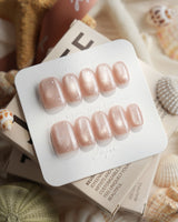 Pink Tulle Extra Short Square press on nails, handmade custom nails by Joyeenails