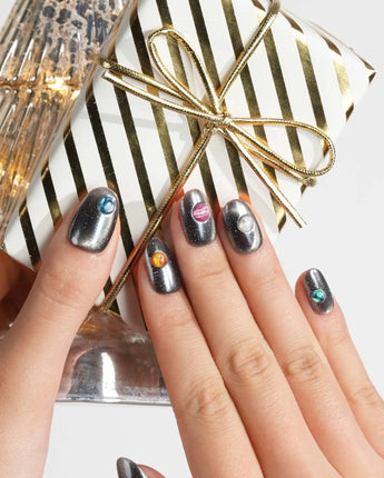 Pocket Universe nails — Starry Silver & Mirror by Joyee Nails