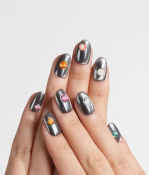 Pocket Universe press-on nails — Starry Silver & Mirror