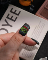 Poison Apple handmade press-on nails in short square shape by Joyee Nails