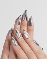 Noir Ribbons press-on nails — Phantom Black & Deep