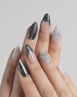Glitter Gala nails — Black & Gray with by Joyee Nails