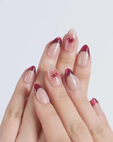 Sweet Venom nails — Ruby Red French, gold by Joyee Nails