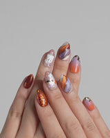 Mischief Maker nails — nude base orange gradient by Joyee Nails