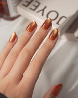 Autumn Cat Eye Marigold (CE175) magnetic velvet handmade press-on nails - product video