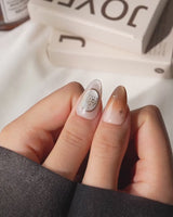 Beauty and the Beast Short Almond with brown luxury non-3D handmade press-on nails - product video