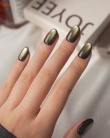 Autumn Cat Eye Moss (CE174) magnetic velvet handmade press-on nails - product video